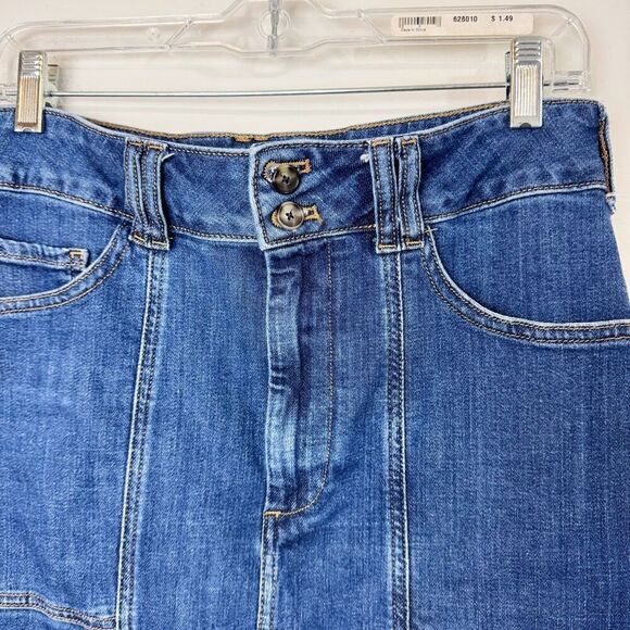 ANTHROPOLOGIE | pilcro the skipper seamed midi skirt | 6 | medium wash denim - Picture 2 of 12